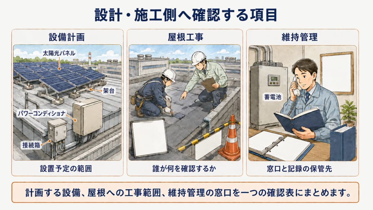 屋根計画を設計と施工側へ確認する