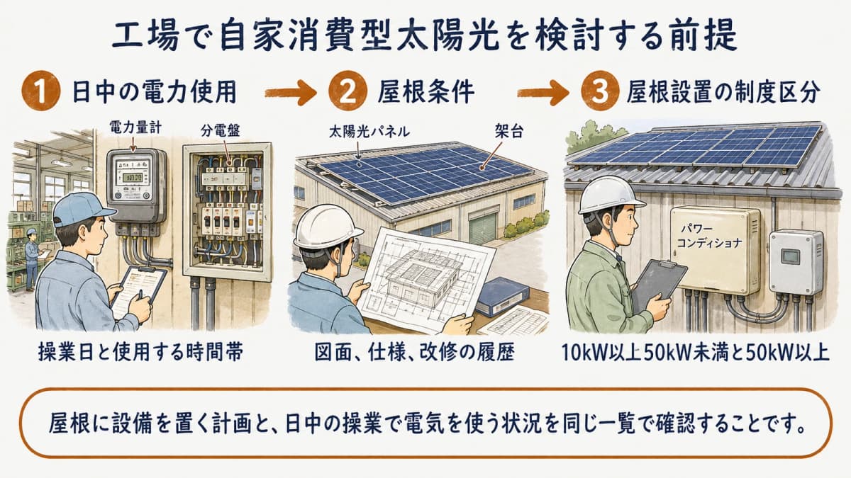 工場の操業と屋根条件を先に整理する
