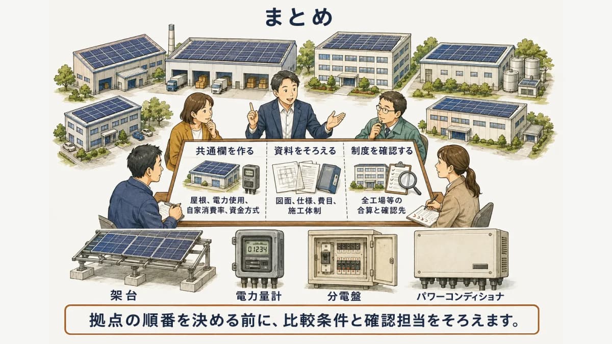 多拠点の太陽光導入計画を共通表でまとめる