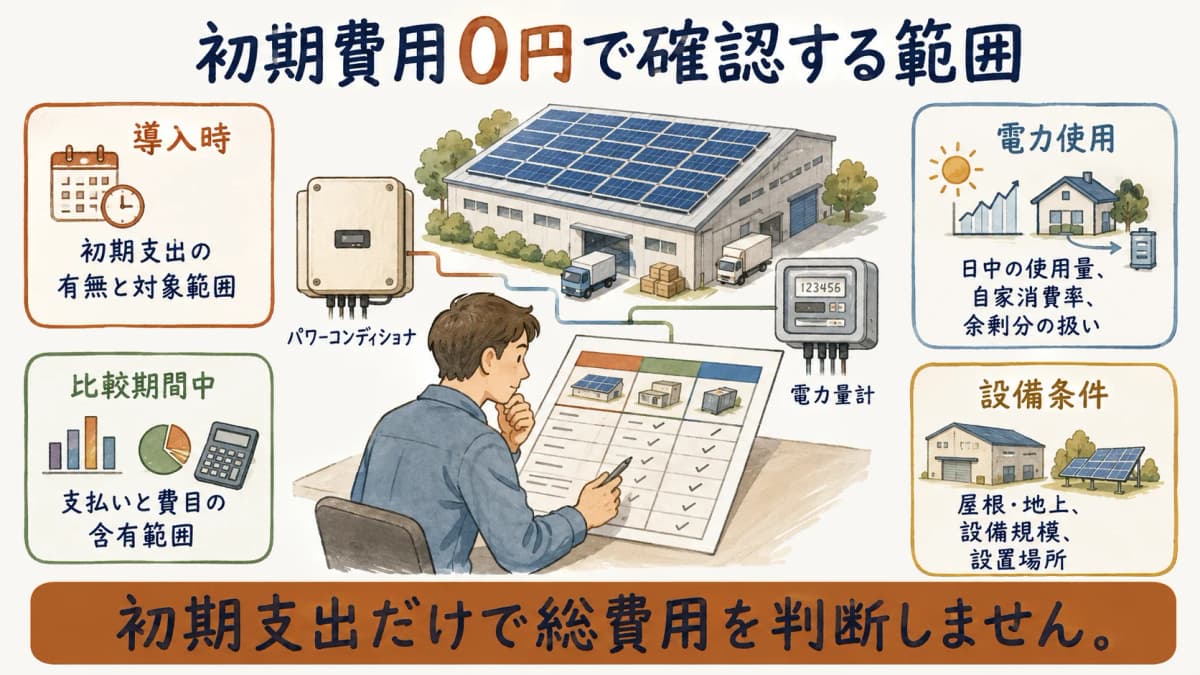 PPA太陽光の初期支出と比較期間中の支払いを分ける図