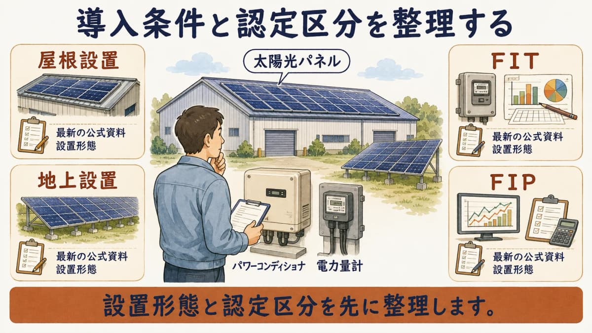 認定の前に導入条件と認定区分を整理する場面