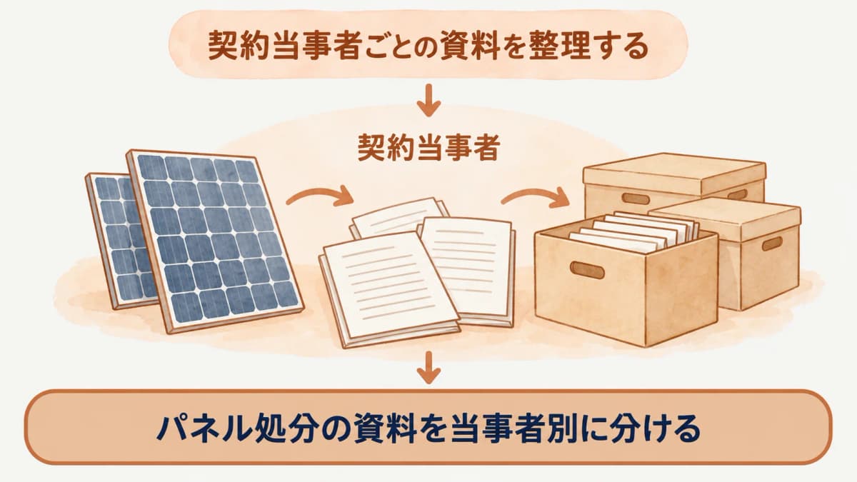 設備所有者、建物管理者、保守担当が持つ契約資料を分ける役割図